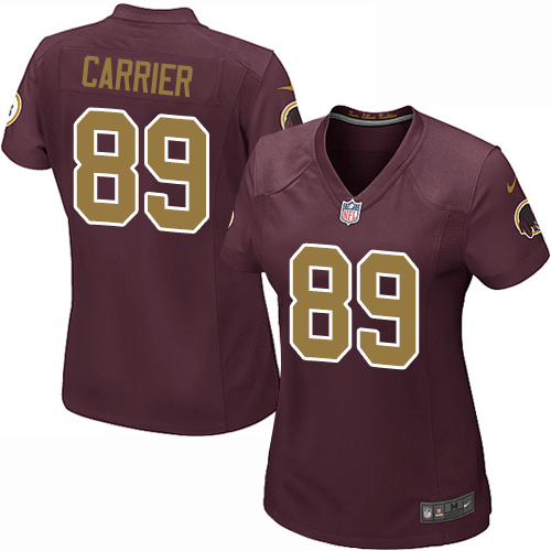 Women's Game Derek Carrier Nike Jersey Burgundy Red Alternate - #89 80th Anniversary NFL Washington Redskins